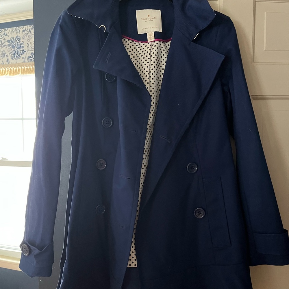 Kate Spade Navy Blue Trench Coat